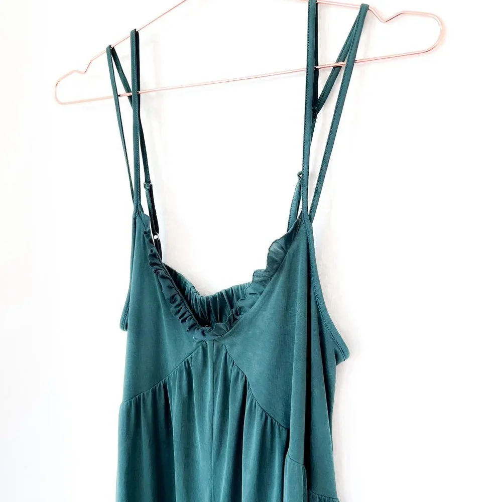 urban outfitters emerald green wide leg jumpsuit - Picture 5 of 6